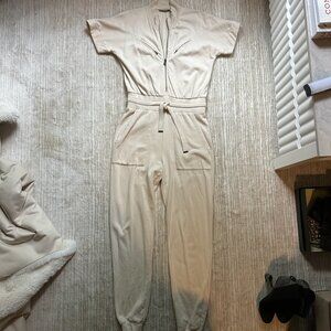 All Saints Kaya Cream Boiler Jumpsuit Size S